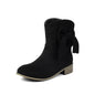 Low Heel Suede Large Size Sweet Bow Casual Boots