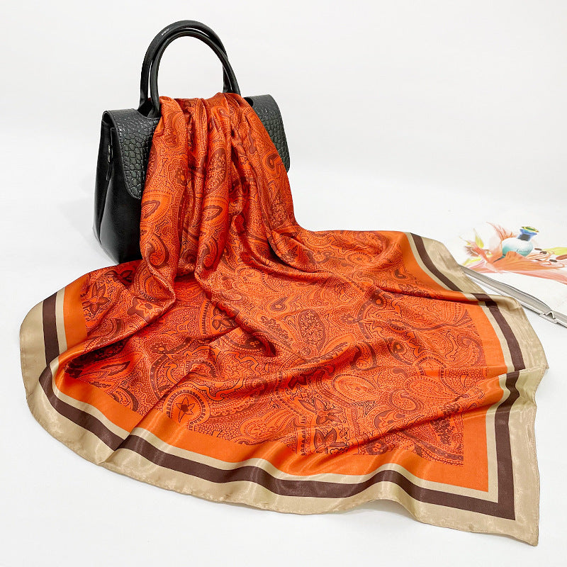 Spring And Autumn New 90cm Silk Scarf Silk Square