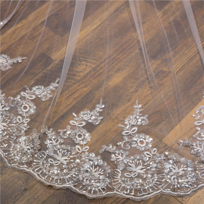 Wedding Accessories Studio Photography Broadband Hair Comb  Long Sequins Lace
