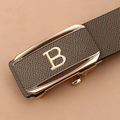 Toothless Automatic Buckle Belt Durable Cowhide Belt