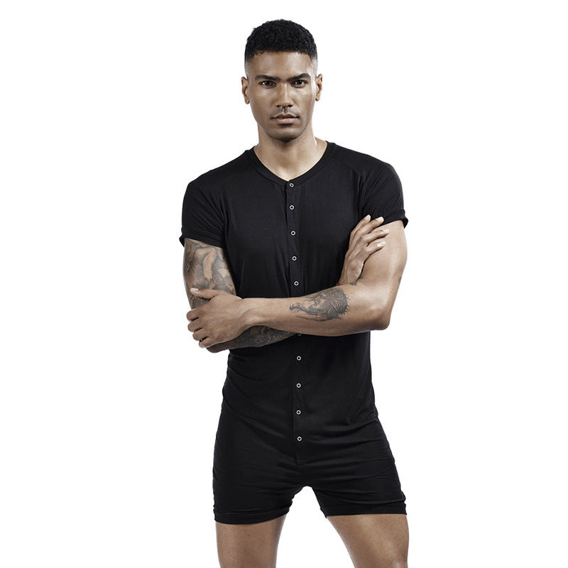 Men's Fashion Sports Vest Leisure Pajamas One-piece