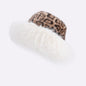 Autumn And Winter Plush Leopard Print Mongolian Cap Thickened Cold Protection