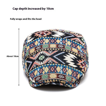 Ethnic Style Beret Leisure Jacquard Hat