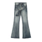 Jeans Women's Frayed Flared Pants Stretch Pants