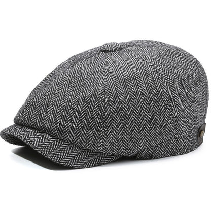 Herringbone Peaked Cap Middle-aged And Elderly Beret
