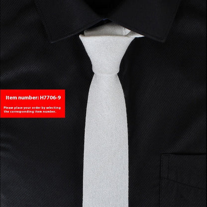 Solid Color Korean Style Narrow Cotton Men's 6cm Formal Wear Business Casual Wedding Tie