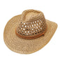 Western Cowboy Hat Foldable Hollow Raffia Hat Men And Women