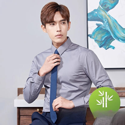 Bamboo Fiber Men's Long-sleeved Autumn Stretch Business Shirt