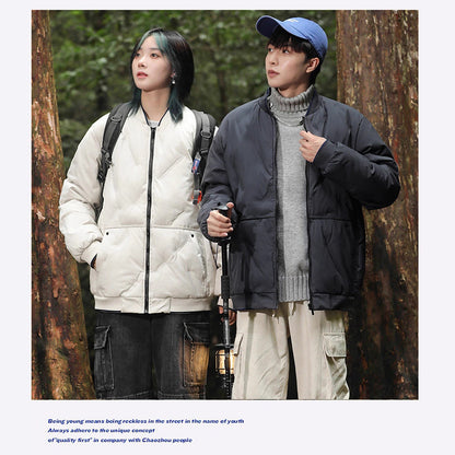 Couple's Cotton-padded Clothes Fashion Trend Loose Thickening Keep Warm Stand-up Collar Cotton-padded Clothes