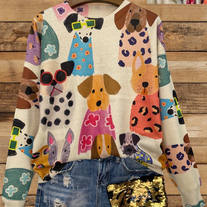 Color Printed Light And Transparent Sweater
