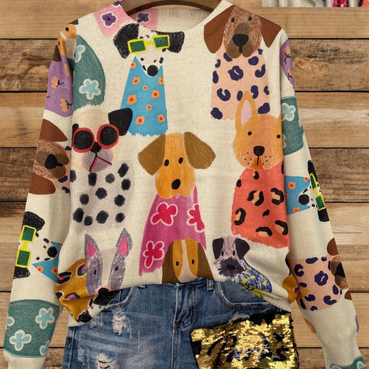 Color Printed Light And Transparent Sweater