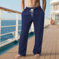 Small Plaid Loose Beach Straight Sports Trousers