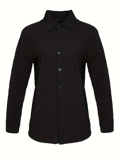 Loose Colored Lapel Long-sleeved Casual Men's Shirt For Teenagers