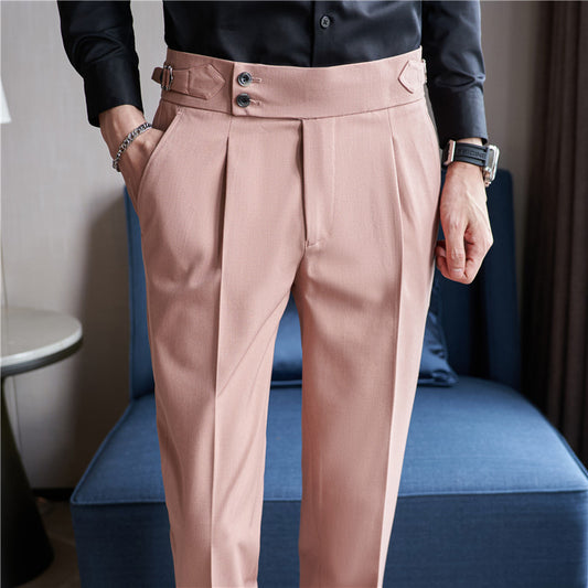 High Waist Casual Slim Fit Suit Pants