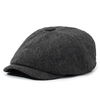 Herringbone Peaked Cap Middle-aged And Elderly Beret