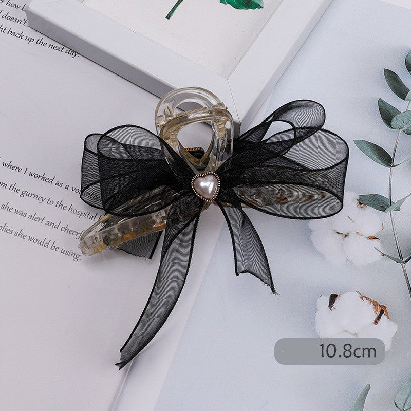 Mesh Bow Hairpin Female Disc Hair Grabbing Clip