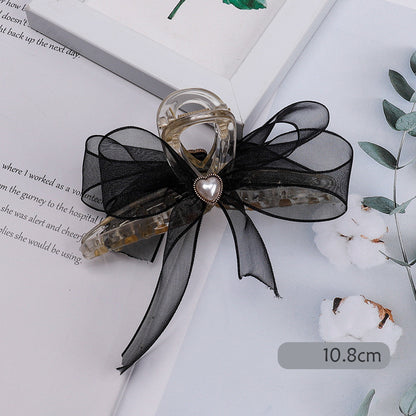 Mesh Bow Hairpin Female Disc Hair Grabbing Clip