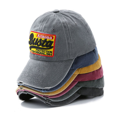Washed Baseball Cap Patch Letters Hat