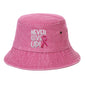 Breast Ribbon Embroidered Peaked Cap Baseball