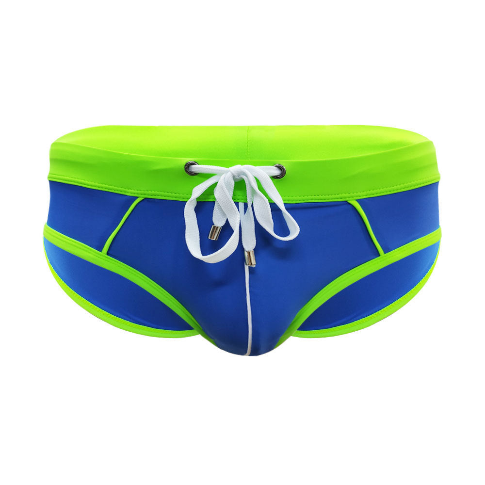 European And American Color Matching Men's Swim Briefs Trendy Simple