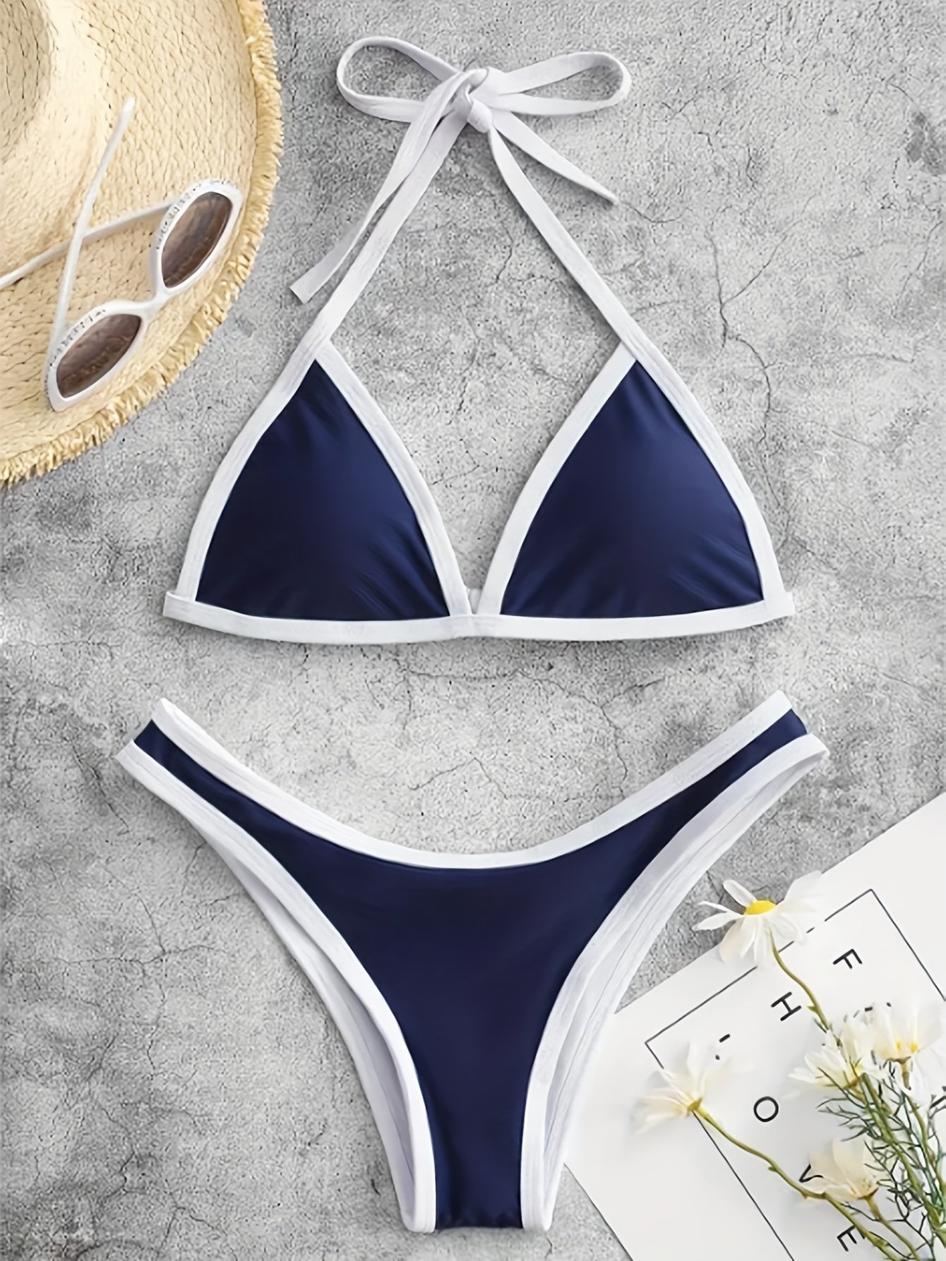 Women's Fashionable Bikini Set - Sexy Solid-color Swimsuit Duet, Beach Style, Bikini.