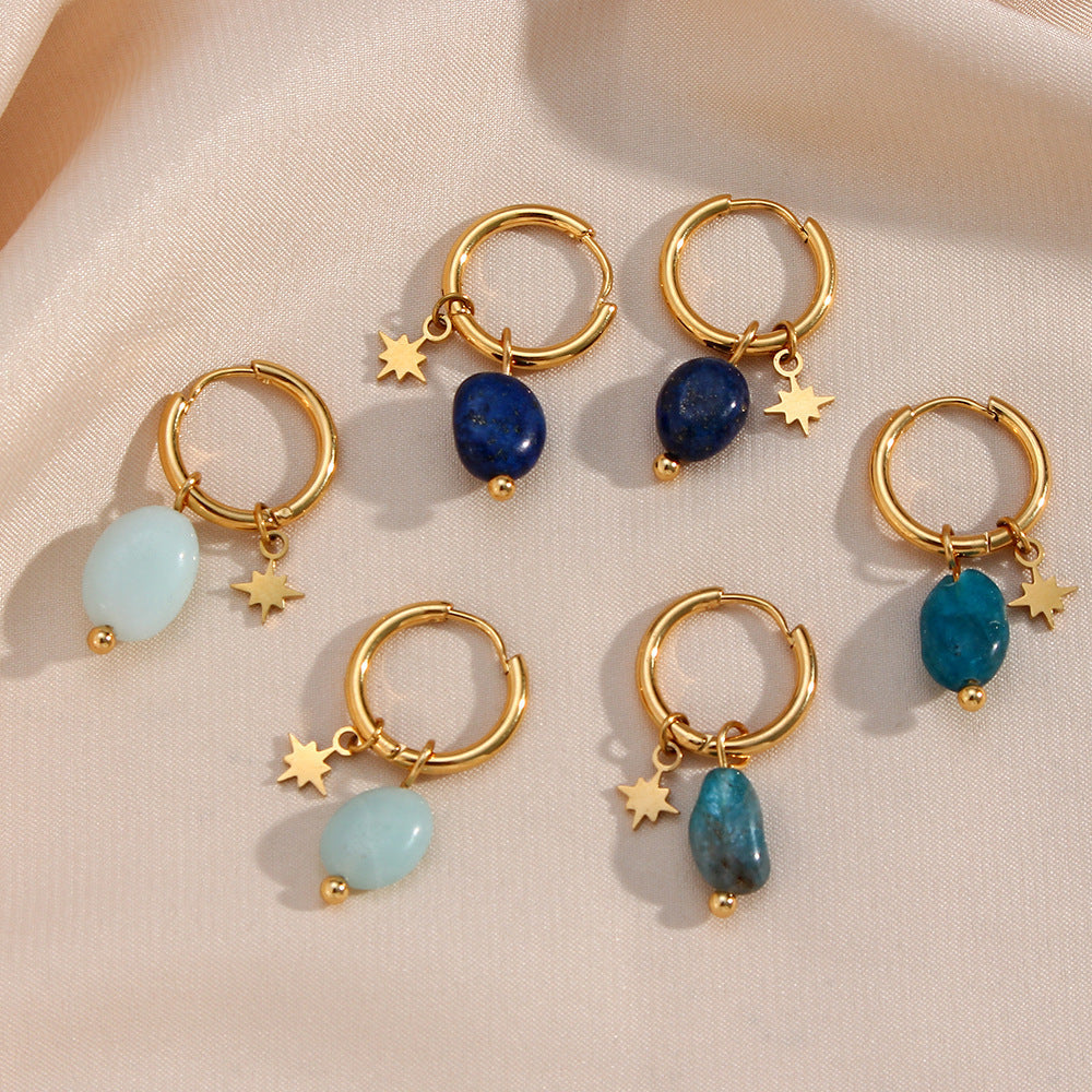 European And American New Amazonite Earrings Jewelry