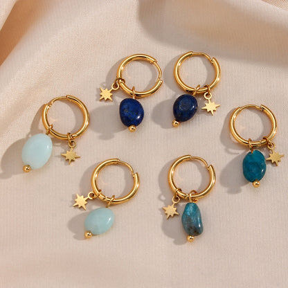European And American New Amazonite Earrings Jewelry
