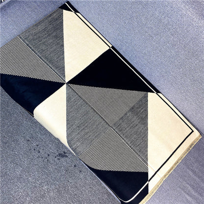 New Double-sided Geometric Imitation Cashmere Scarf
