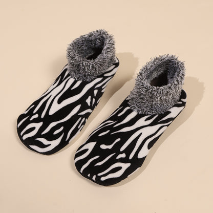 Casual Plus Size Warm Women Winter Leopard Print Room Socks