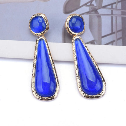 Personality Retro Long Unique Geometric Resin Earrings