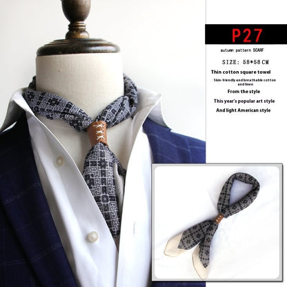 All-matching Men's Scarf Thin Youth Silk Scarf