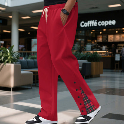Contrast Color Drawstring No Fly Straight Track Sweatpants