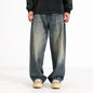 American Retro Hanging Loose Wide Leg Jeans For Men