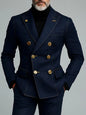 Men's Elegant Double-breasted Denim Blazer