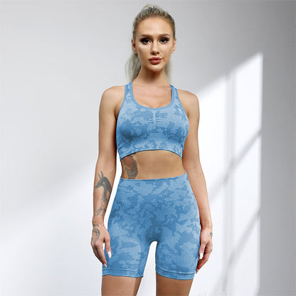 Sports Bra Hip-lifting Fitness Shorts Cross-border Sports Suit Seamless Yoga Suit Women