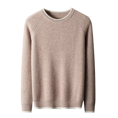 New Round Neck Double-strand Thickened Sweater For Men