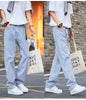 Hong Kong Style Simple Casual All-match Light-colored Jeans