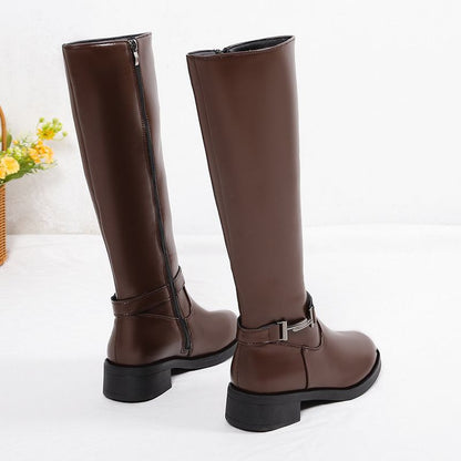 Women's Winter Chunky Heel Round Head Knight Over The Knee Boots