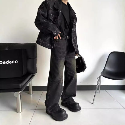 Washed Black Straight Deconstructing Dirty Mud Texture