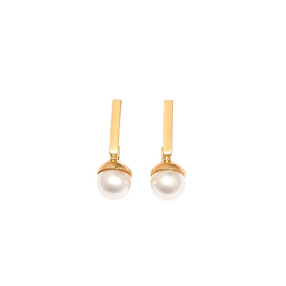 Square And Round Face French Pearl Earrings Niche