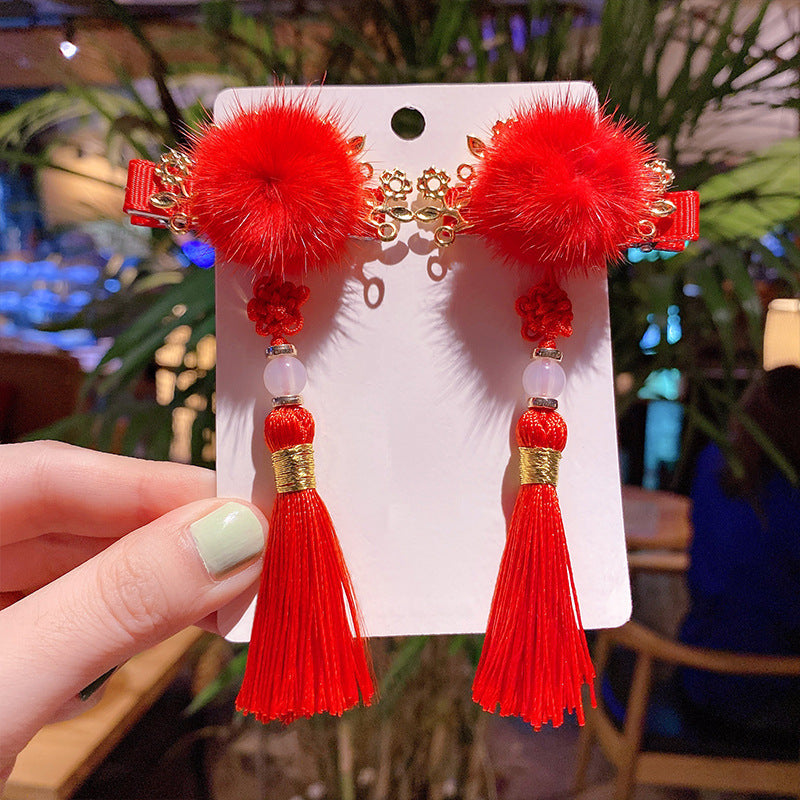 Girl costume fringe stepping Chinese style hairpin