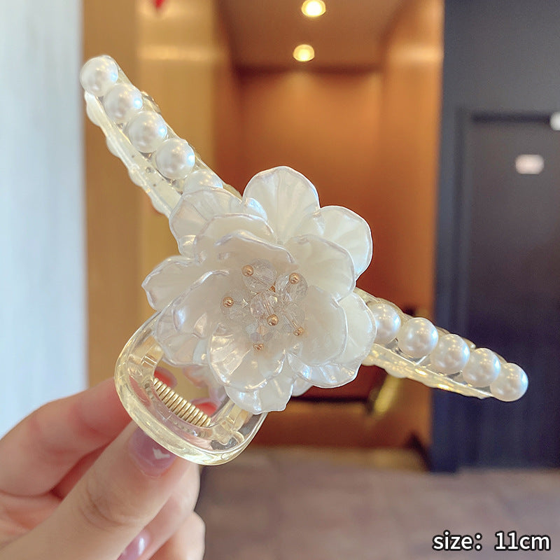 Large Frosted Texture, Simple Peach Heart Cross Wash Face And Head Hairpin