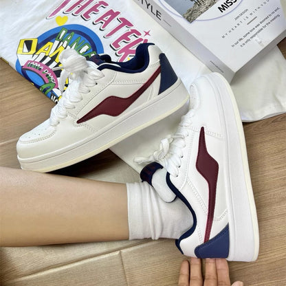 Dopamine Color Matching Classic Preppy Style Raise The Bottom Four Seasons Women's Board Shoes