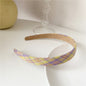 Super Sweet Plaid Flower Solid Color Fabric Headband
