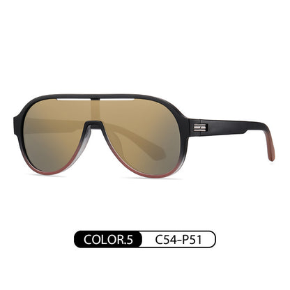 Fashion TR One-piece Large Frame Colorful Polarized Sunglasses