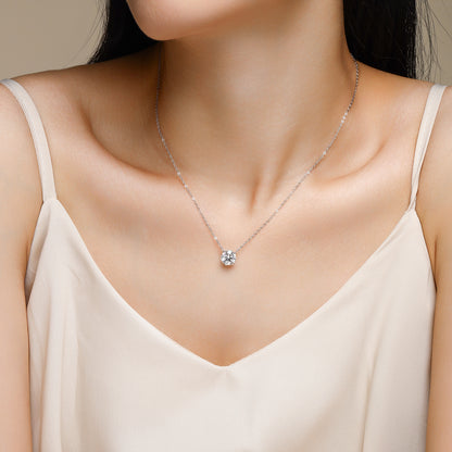 Love Of Time - A Fashionable And Luxurious Diamond Jewelry Piece Set With 2-carat Moissan Diamond S925 Sterling Silver And Platinum-plated Pendant