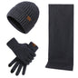 Thermal Knitting Hat Scarf And Gloves Three-piece Set