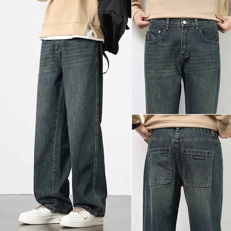 New Spring And Summer Men's Straight Loose Wide-leg Pants