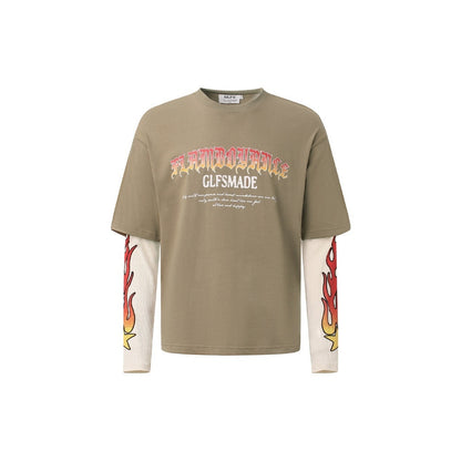 Men's Flame Print Fashion Personalized T-shirt