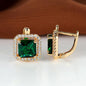 Platinum Super Square Full Diamond Large Zircon Stud Earrings